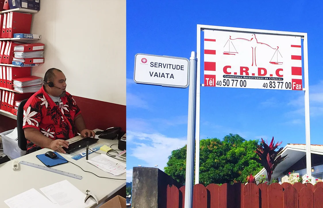 Enseigne et accès du CRDC à Arue, Tahiti